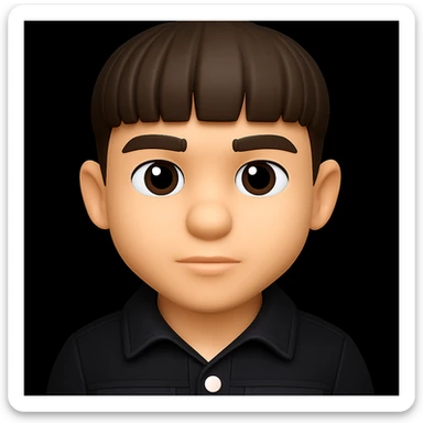 Change the boy's outfit to a black denim jacket with white buttons, keeping the 3D emoji style unchanged. The style should resemble Microsoft style 3D fluent emojis with a polished and dimensional look. sticker