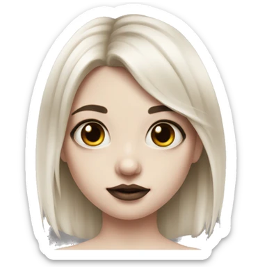 Hyperrealistic Pale girl with black hair arm tattoos sticker