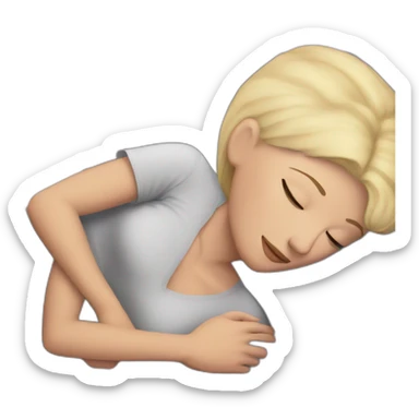 cute blonde girl with her bald boyfriend sleeping sticker