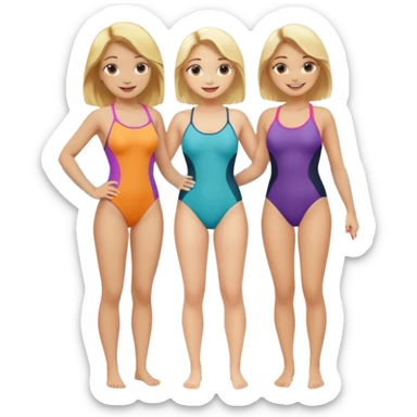2 women light skin blonde hair with swinsuit fuul body sticker