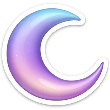 Sparkly glossy Pastel lilac-gradient crescent sticker