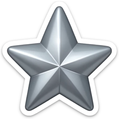 glitter gray star y2k 3d icon sticker