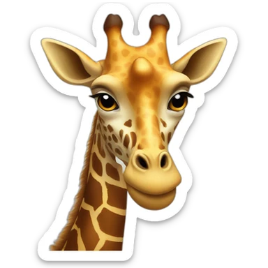 a giraffe with a human nose and devil ears sticker