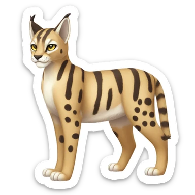 Striped and spotted Lynx-Caracal-Fakemon-hybrid full body sticker