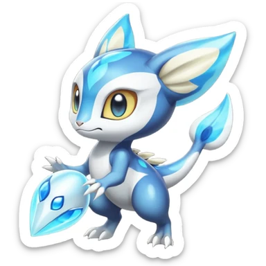 Epic Legendary Bioluminescent Translucent Luminescent Diaphanous Shiny Colorful Meloetta-Latias-Veemon-Peppercat-Wargreymon-Protogen-Fakémon-fusion-hybrid-creature sticker