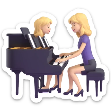 Michelle Monaghan with honey blonde hair playing piano sticker