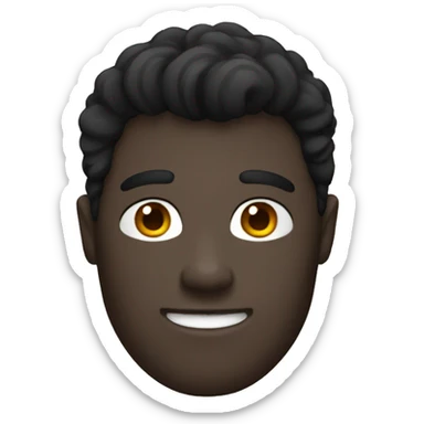 white black hair man whit mole sticker