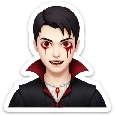 young handsome vampire sticker