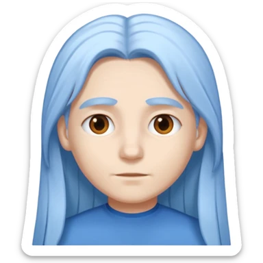 He was born with fair skin and slightly long white and blue hair. sticker