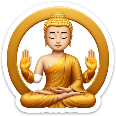 Buddha makes a namaste with his hands sticker