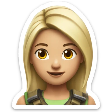 Blonde Girl playing Fortnite sticker