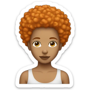 Light skin afro Orangehair back sticker