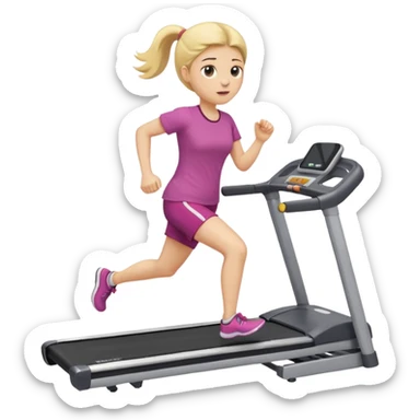 girl running on tredmil fat emoji sticker