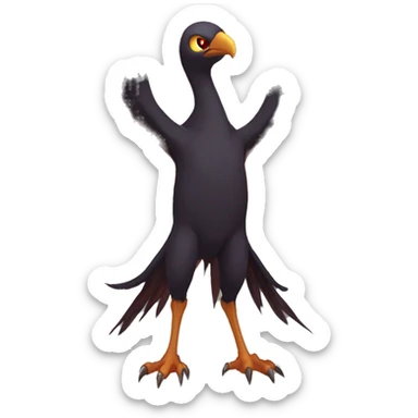 Fantasy legendary godly dark bird shadow-type-Phoenix Fakemon full body sticker