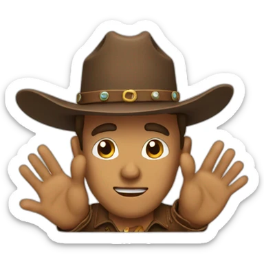 cowboy shrugging hands sticker