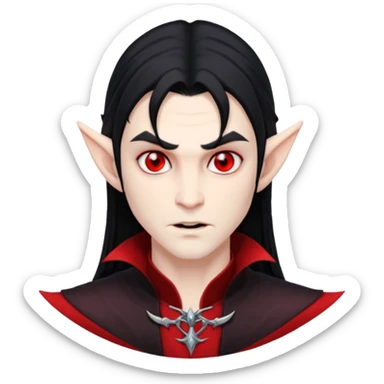 Male long hair vampire elf  sticker
