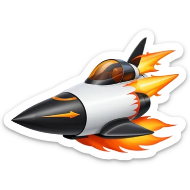 jesus driving fine black rocket with fire color france sticker