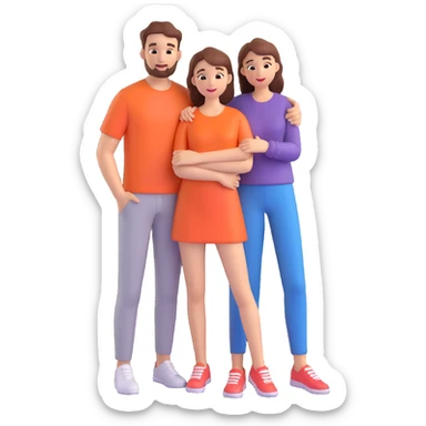 couple posing, close up pose, living room background sticker