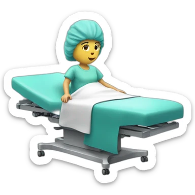 the patient is on the surgical table sticker