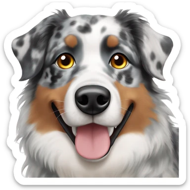 Black and grey Merle Australian shepherd with hazelnut eye color  sticker