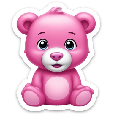 Pink carebear sticker