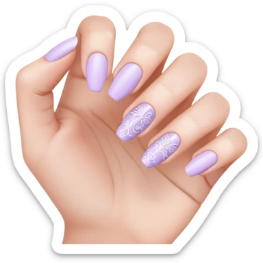 lilac pastel manicure with nail art designs sticker