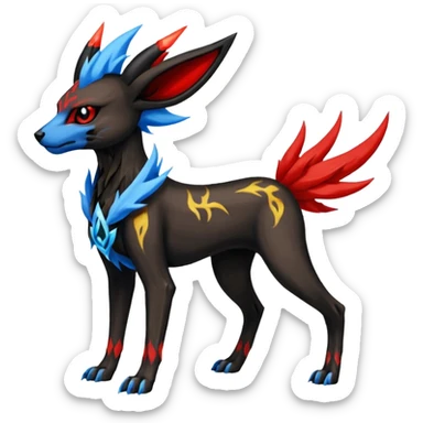 Skeletal Skinny Jolteon-Houndoom-Manectric-fusion sticker