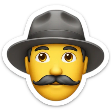 Man with a mostach and gorra sticker