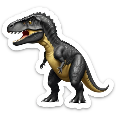 Fully black giganotosaurus with one tail and 2 limbs each sticker
