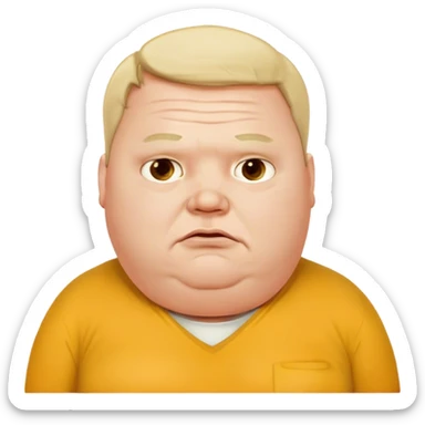 Fat white guy ugly sticker