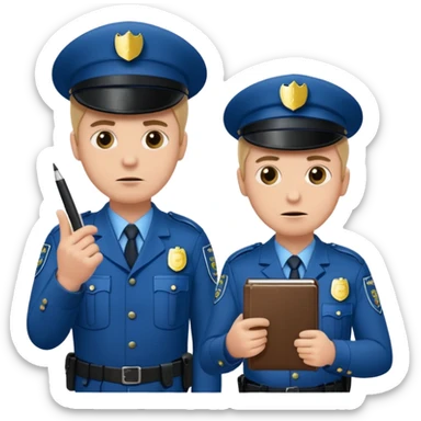 show two british policemen, with one who looks like Nicolas Angel from Hot Fuzz holding a notebook, pointing at the other and saying "what he said" sticker