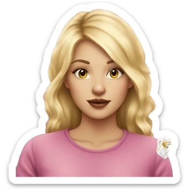 Blonde girl, pink tarot cards sticker