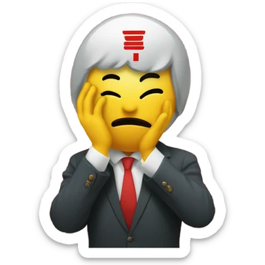  “Facepalm (China)”: A smiley doing a facepalm with Chinese characters in the background, symbolizing business process incomprehension sticker
