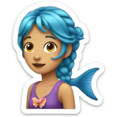 a girl with a fish tail sticker
