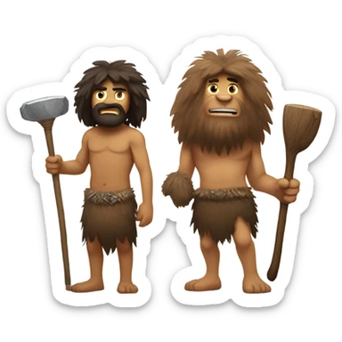 Caveman with dog sticker