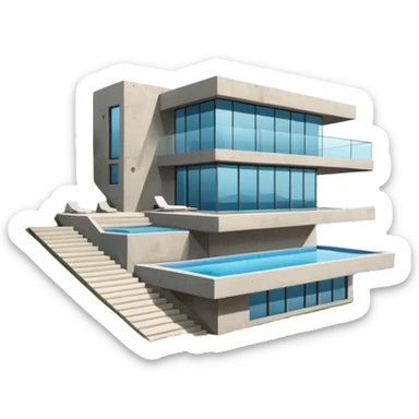 modern house on the hill, with a pool ON THE HILL WITH VIEW AT THE CITY sticker