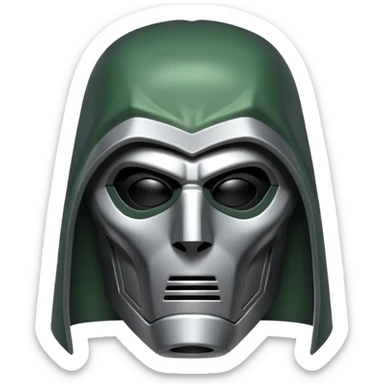 Doctor Doom silver mask sticker
