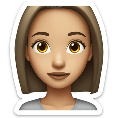 light brunette girl with long eyelashes  sticker