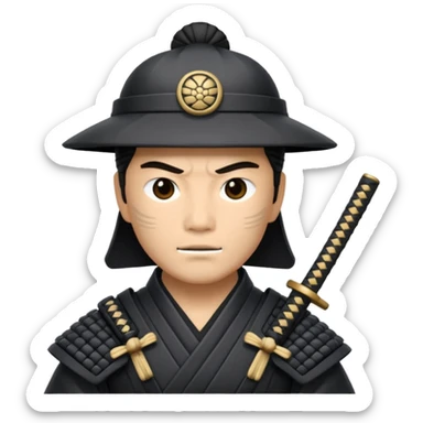 I want a black and white samurai. It is for an icon. sticker