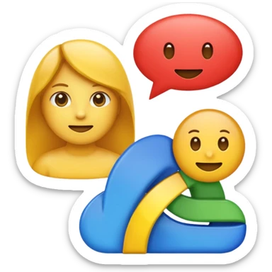 emoji of the Wokki Chat logo, and Google logo, and Microsoft logo sticker