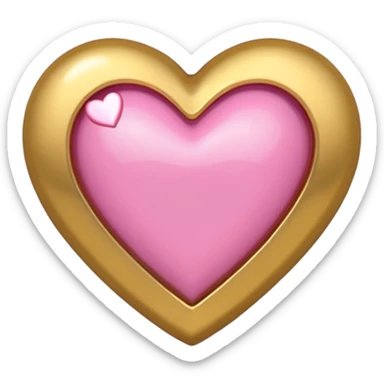 gold heart with one mini pink heart inside of it  sticker