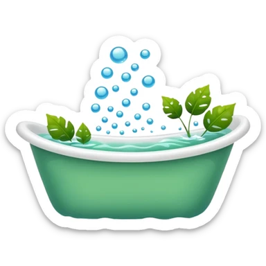 Bathtub with leaves for bubbles sticker