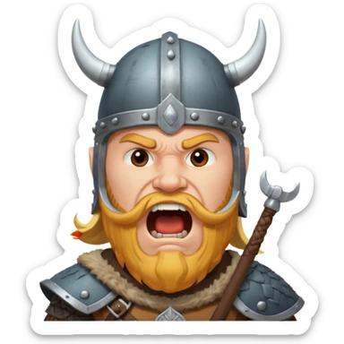un vichingo con l'elmetto che urla  sticker