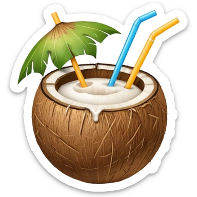 coconut drink summer vibe sticker