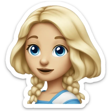 blue eyed blonde hare girl sticker