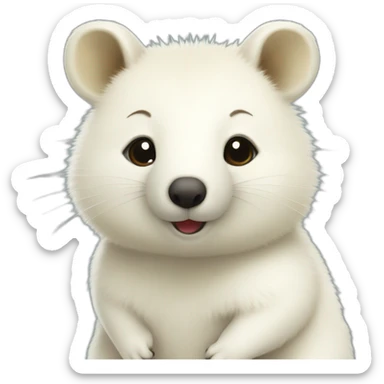 Cute and lovely white quokka sticker