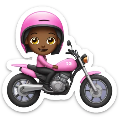 girl on pink dirtbike  sticker