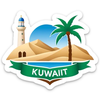 Logo for Kuwaiti students club in a university in California, go creative! sticker