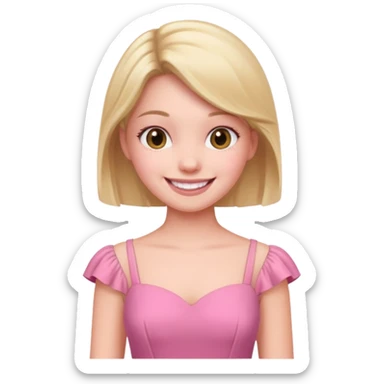 pink dress girl sticker