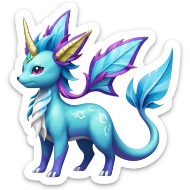Suicune-Aurorus-Vaporeon-Meganium-fusion (full body) sticker